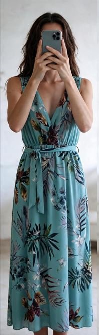 Vestido Largo Estampado  Talla M