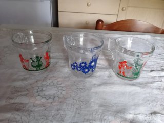 3 Tazze in vetro Nutella anni 70