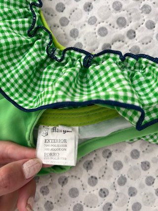 Traje de flamenca verde y cuadros vichy talla 2
