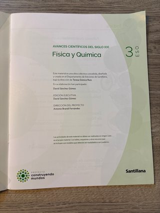 Fisica y quimica 3 ESO - Santillana (cuadernillo)