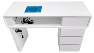 Mesa de Manicura Blanca con Aspirador