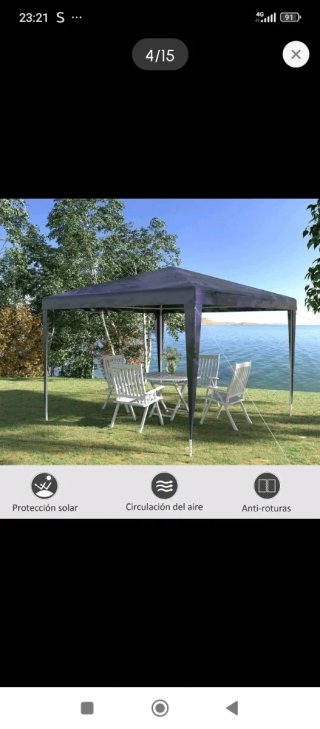 Carpa Desmontable Azul Jardín