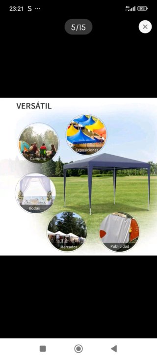Carpa Desmontable Azul Jardín