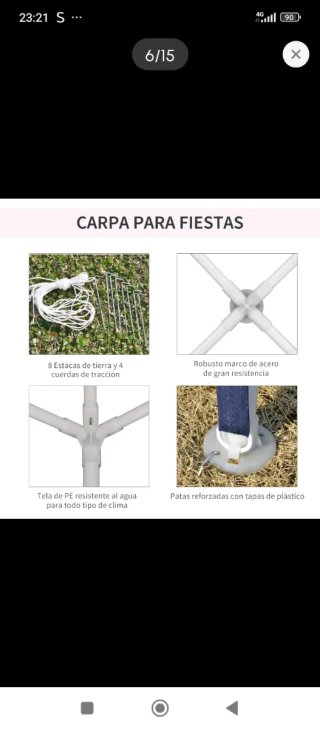 Carpa Desmontable Azul Jardín
