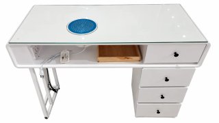 Mesa de Manicura Blanca con Aspirador