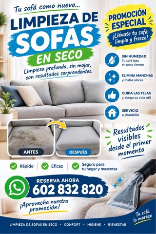 Limpieza sofás en seco