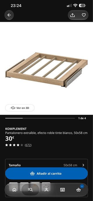 Pantalonero extraíble IKEA Komplement