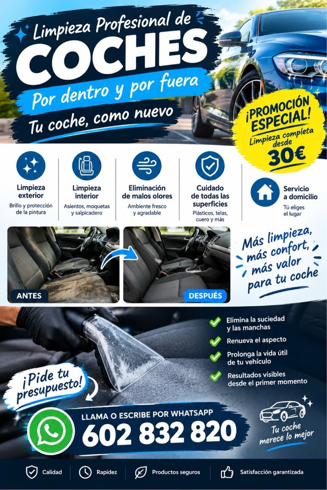 Limpieza coches completa