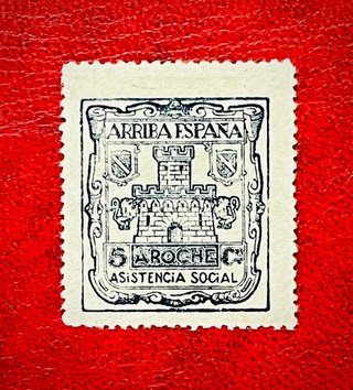Curioso sello Guerra Civil Aroche Huelva 1936