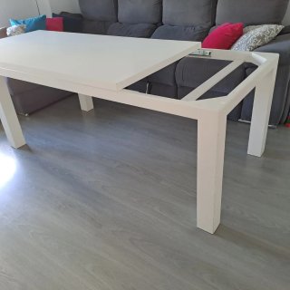 Mesa de Madera Lacada Blanca 180x90