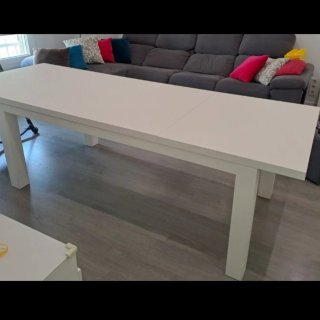 Mesa de Madera Lacada Blanca 180x90