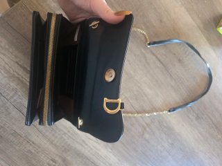 Bolso Cartera Elegante Negro con Cadena Dorada