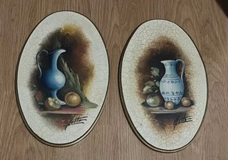 Set de 2 Cuadros Ovalados Vintage