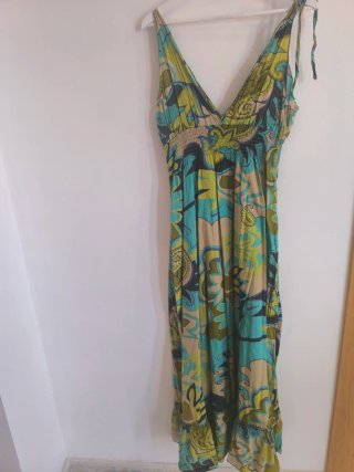 Vestido Largo Veraniego Estampado Talla S