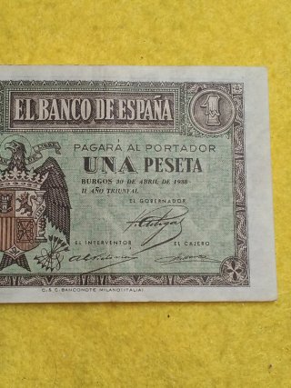 Billete de Una Peseta - Burgos 1938