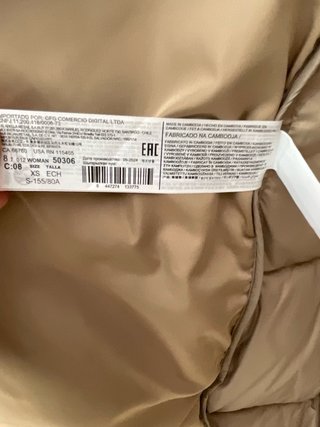 Abrigo Mango Beige con Capucha Talla S