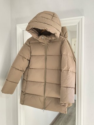 Abrigo Mango Beige con Capucha Talla S