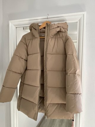 Abrigo Mango Beige con Capucha Talla S