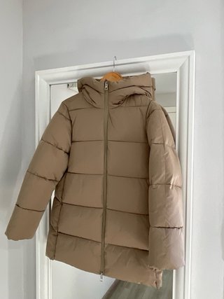 Abrigo Mango Beige con Capucha Talla S