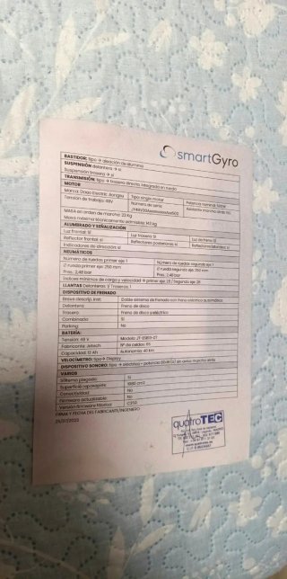 Patinete HOMOLOGADO DGT Eléctrico Smartgyro Speedw