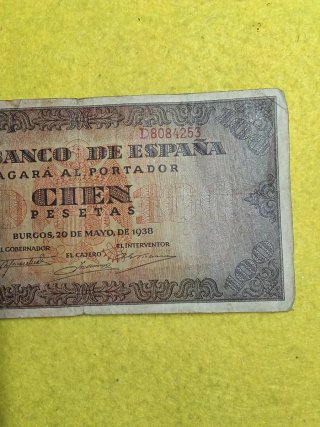 Billete 100 Pesetas 1938