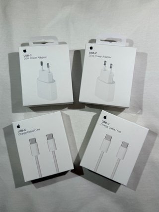 x2 Cargadores Apple 20W + 2 Cables USB-C 1m