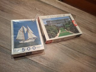 Lote de 2 Puzzles: Barco y Palacio Real