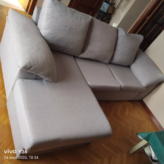 Sofá chaiselongue gris