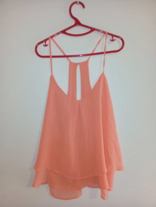 Blusa rosa y naranja de tirantes