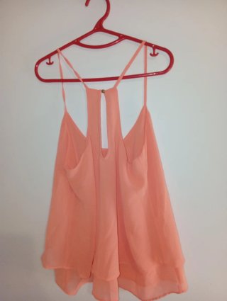 Blusa rosa y naranja de tirantes