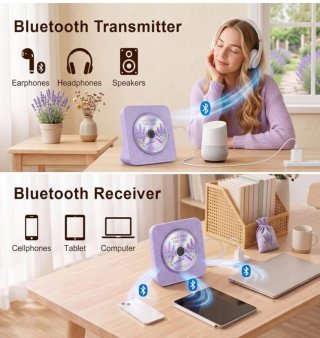 Reproductor CD Pared Portátil Morado