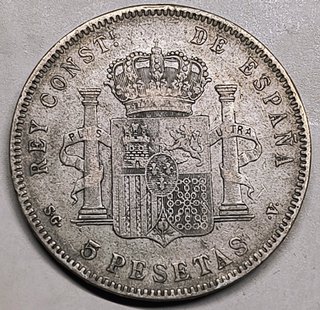 Duro plata 5 pesetas 1897 *18 *97 Alfonso XIII