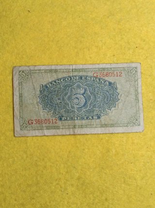Billete 5 Pesetas 1940 Banco de España