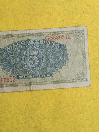 Billete 5 Pesetas 1940 Banco de España