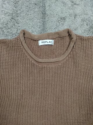 Replay jersey punto marrón texturizado Talla M