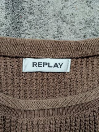 Replay jersey punto marrón texturizado Talla M