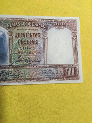 Billete 500 Pesetas 1931 Juan Sebastián Elcano