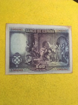 Billete 500 Pesetas 1928 Cardenal Cisneros