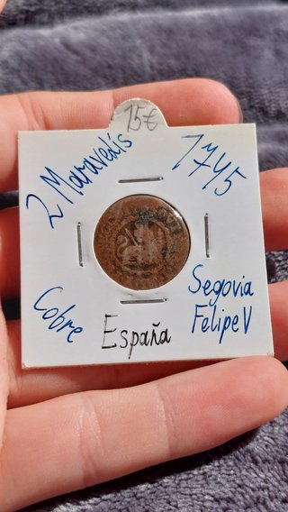 Moneda 2 Maravedís 1745 Felipe V