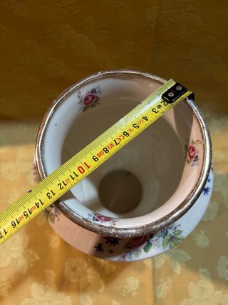 Jarrón Inglés de Porcelana con Flores