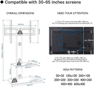 BONTEC Soporte TV Suelo 30-65