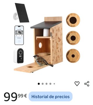 Pajarera con Cámara Solar Broobirder