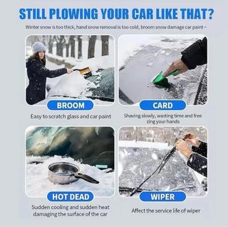Pack 4 Raspadores de Hielo y nieve para coche