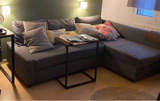 Sofá Cama IKEA Gris con Almacenamiento