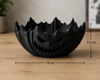 Cuenco Calabaza Halloween Jack-O'-Lantern Negro