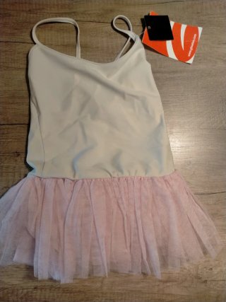 Maillot de ballet Ginadan blanco y rosa