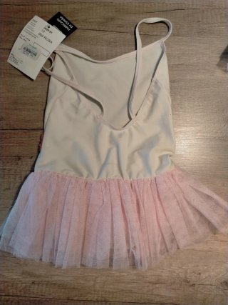Maillot de ballet Ginadan blanco y rosa
