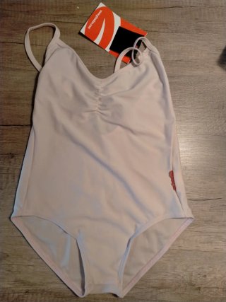 Maillot de ballet Ginadan blanco y rosa