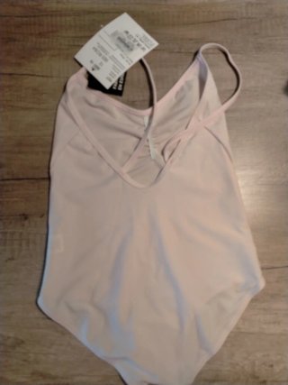 Maillot de ballet Ginadan blanco y rosa