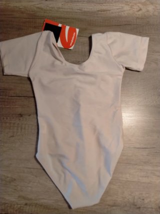 Maillot de ballet Ginadan blanco y rosa